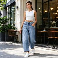 Jeans à taille haute et jambes larges en strass pour femmes, pantalon en denim scintillant pour les soirées de gala hivernales