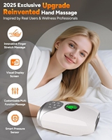 Masseur de main sans fil pour acupuncture, pétrissage, étirement, paume, doigts, poignet, 6 modes, 6 intensités, avec compression thermique