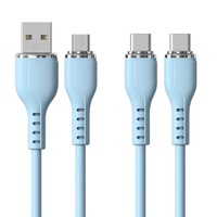 Kabel Pengisian Cepat TPE Jacket 3A USB A ke Tipe C PD 60W Kabel Data Kabel Daya USB Ponsel untuk Telepon