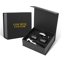 Coffret cadeau magnétique chaud et élégant, 2 bouchons de bouteille et aérateur verseur inclus, 4 pièces personnalisées, outils pour le vin, ensemble d'ouvre-bouteille