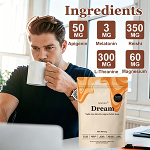 OEM 180g <strong>Dream</strong> Sleep Support Powder Sea Salt Caramel Flavor - Natural Sleep Supplement with Melatonin, Apigenin - Product Image 4