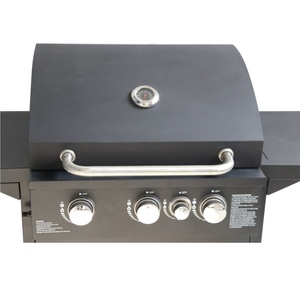 Portable Cart Style Propane Gas Grill <strong>BBQ</strong> <strong>3</strong>+1 <strong>Burner</strong> with Cabinet Side <strong>Burner</strong> Steel &amp; Iron Powder Coated for Gardening - Product Image 4