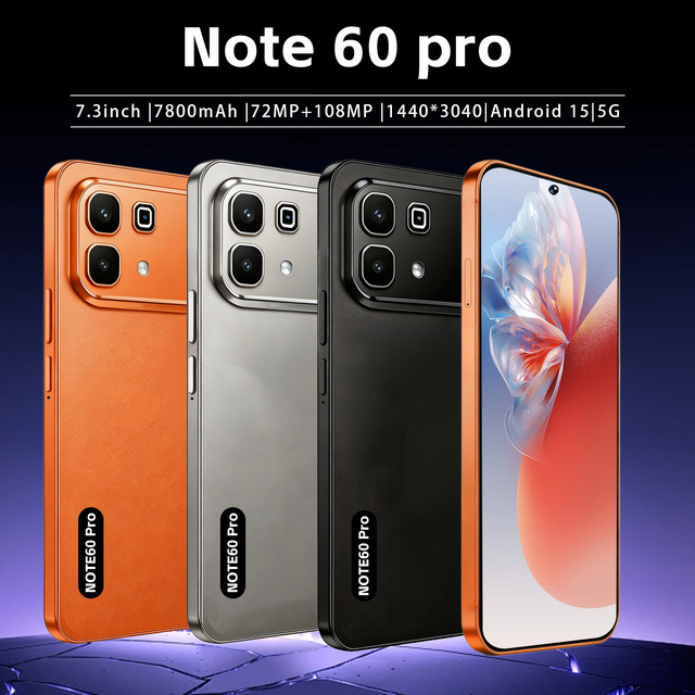 Note 60 Pro Original Unlocked Phone 7.3-inch Large Screen 16G+1TB Cell Phone Android15 Global Version Dual Sim 5G Smartphone