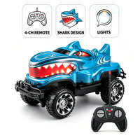 Camion monstre requin télécommandé EPT Kids RC, échelle 1:16, 4 canaux, voiture télécommandée avec lumières, jouet requin RC pour enfants