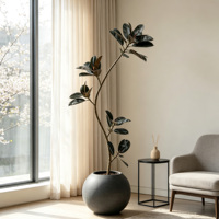 Arbre en caoutchouc artificiel réaliste, écologique, durable, plante en plastique amovible pour la décoration intérieure du salon, du bureau