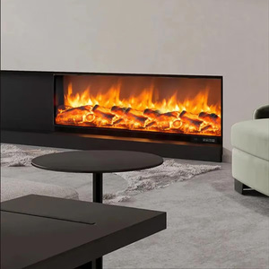 Chimenea Eléctrica Moderna 2D LED de Pared con Material Metálico, 750W, Control Remoto, para Hoteles, Decoración de Interiores 20250827 - Product Image 6