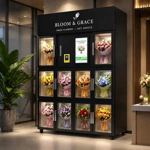 Distributeur automatique de bouquets floraux de luxe pour hall d'hôtel, kiosque commercial intelligent réfrigéré pour fleurs, libre-service 24h/24 et 7j/7 <span class=keywords><strong>avec</strong></span> écran <span class=keywords><strong>tactile</strong></span> - Product Image 4