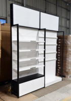 Étagère de présentation lumineuse personnalisée pour produits de beauté, présentoir mural LED avec armoire de rangement verrouillable pour magasin de cosmétiques