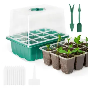 12 holes high cover clear seedling box succulent plastic thickened transparent seedling hole tray factory wholesale seedling