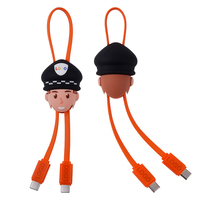 Kabel pengisi daya 2in1 kustom hadiah khusus kabel pengisian daya multi Port PVC USB Tipe C 2 in 1