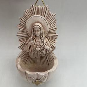 Figura Religiosa de Resina Pintada a Mano - Jesús y María Artísticos para Decoración del Hogar y Regalos Festivos, Adornos de Pared - Product Image 2