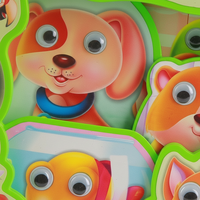 Libro de Actividades 3D Curiosity Pets de ABS+Papel+Espuma EVA, Juguete Interactivo de Aprendizaje de Animales con Ojos Móviles para Mayores de 14 Años