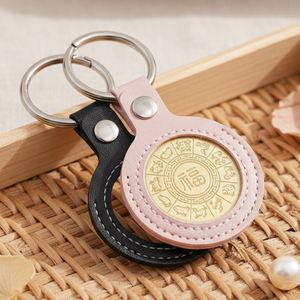 PU Leather Commemorative Coin Keychain 30-38mm Rectangular Coin <b>Case</b> Storage Light Keychain High Quality - Product Image 1