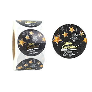 Rollo de pegatina de sello de Navidad rojo de arte popular de PVC personalizado, etiqueta decorativa <span class=keywords><strong>Holly</strong></span> Jolly de 3,8 cm, caja de regalo de vacaciones, embalaje de sobre - Product Image 2