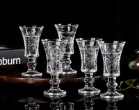 Élégantes coupes à shot en verre gaufré vintage de 1 oz pour whisky et spiritueux