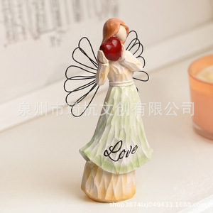 Juego de figuras de ángeles de resina, decoración del hogar, escultura artística, regalo para decoración familiar - Product Image 4
