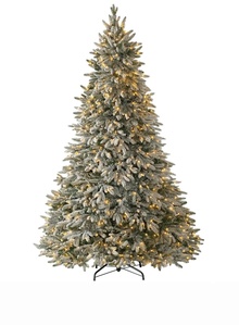 <span class=keywords><strong>Sapin</strong></span> de Noël artificiel en PVC+PE de qualité supérieure, effet neige tombante, feuillage vert dense avec flocons légers, lumières LED blanc chaud - Product Image 2