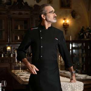 高品質シェフ制服料理服シェフ制服白/黒/グレー/ブルーモダンレストラン制服クールFabric-4L8405 - Product Image 2