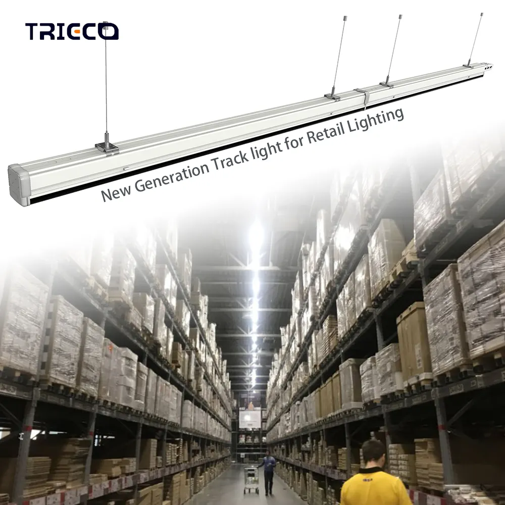 Led Commercial Strip Fixture Ceiling Recessed Pendant High Bay Track Light Weight Warehouse Building