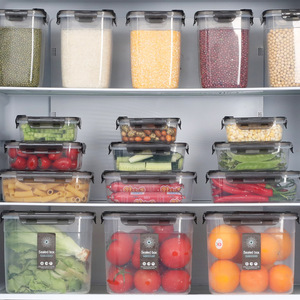 Airtight Food Storage Containers 6PC Set BPA Free Clear Plastic Kitchen and Pantry Organization Canisters with Durable Lids