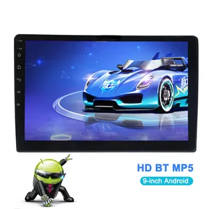 Lecteur de voiture 2 Din 9 pouces android Grand écran tactile Moniteur de recul de voiture Stéréo MP5 Multimédia Moniteur d'autoradio