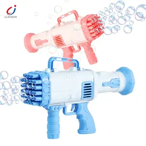 Chengji 2023 venta al por mayor verano al aire libre niños juguetes 32 agujeros eléctrico Gatling automático burbuja tirador pistola de juguete
