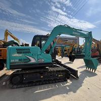 Excavatrice hydraulique compacte sur chenilles d'occasion Kobelco SK75 d'origine japonaise de 7,5 tonnes à vendre
