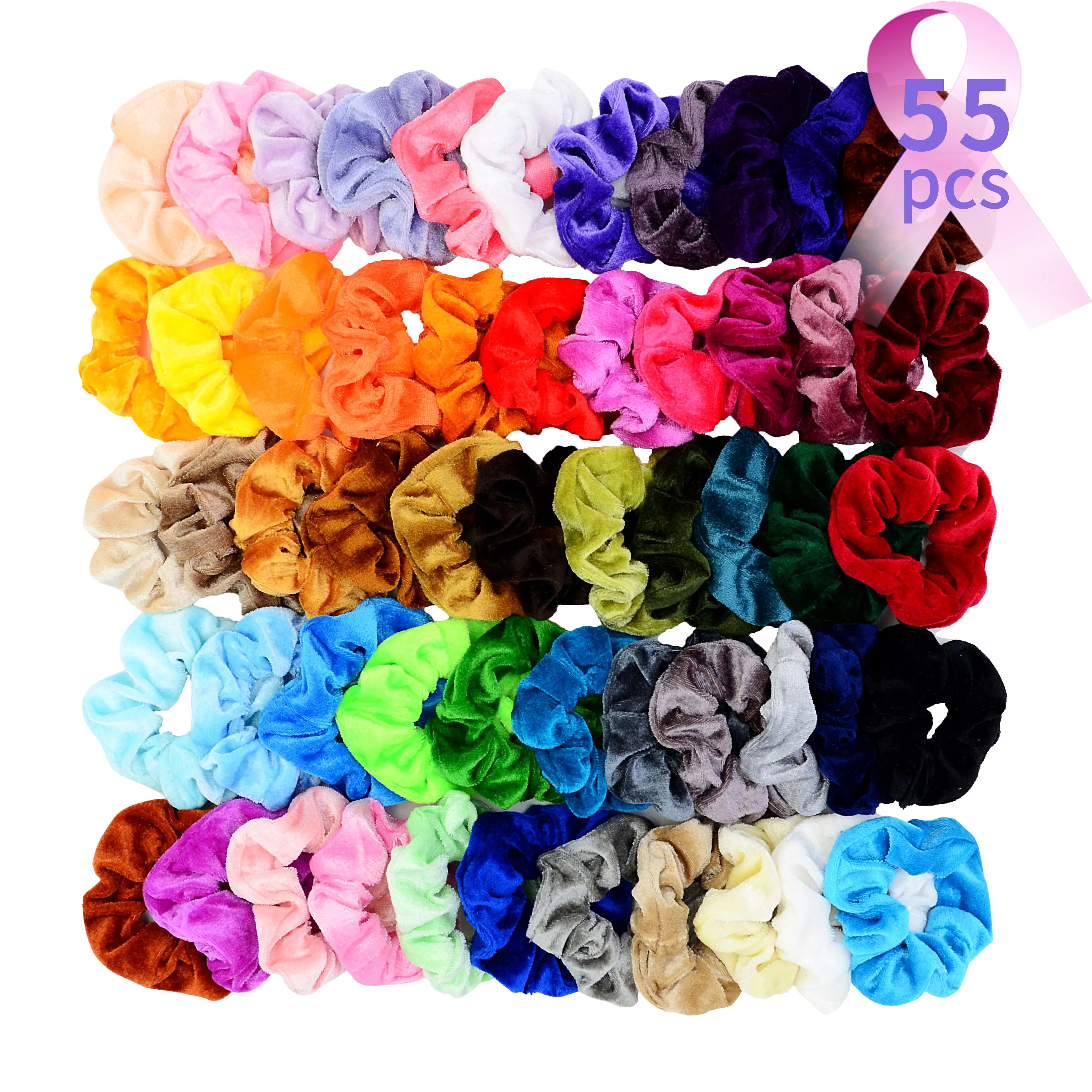 CHENGHE custom 55 colors velvet ponytail holder hair scrunchies women scrunchies for decoration velvet hair ties accessories OEM