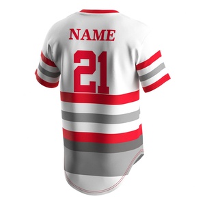 Vente en gros de maillots de baseball brodés pour hommes, uniformes de mode, chemises de baseball roses - Product Image 2