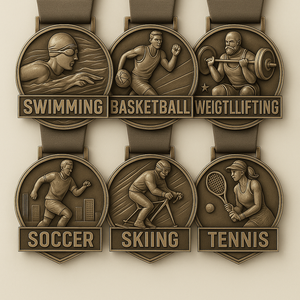 Badminton Sublimable Maker Plain Conqueror Metal Awards Football Rosary Center Baseball Powerlifting Sports Chess Médaille personnalisée - Product Image 2