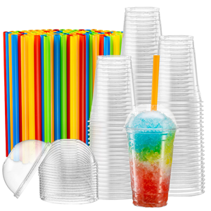 Gobelets à café glacé en PET transparent avec logo personnalisé et couvercles en dôme, 16 oz, 24 oz, gobelets en plastique jetables, vente en gros - Product Image 1
