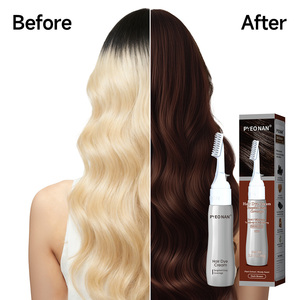 Tinte para el Cabello sin Amoníaco en Tubo, Cobertura Múltiple de Canas, Crema Colorante para el Cabello, Tinte Permanente Negro para Hombres y Mujeres, Venta al por Mayor - Product Image 5