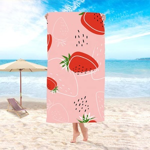 Logotipo personalizado Toallas de playa de microfibra Verano Fresas Nueva impresión Natación Verano Toalla de playa personalizada - Product Image 4