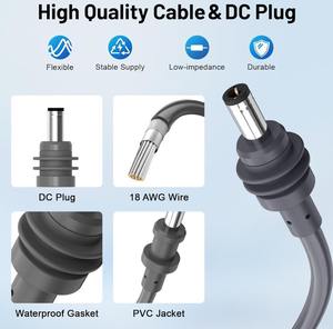 Kabel Charger Mobil 3 in 1 Khusus DC ke DC Mini dengan Peringkat IP67 dan Isolasi PVC untuk Mobil & Sepeda Motor - Product Image 4