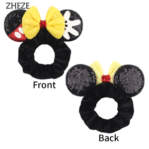 Accessori per Capelli Classici e alla Moda per Bambine, Elastici con Fiocco in Paillettes Pastello e Orecchie di Topolino - Product Image 6
