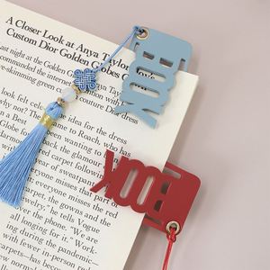 Classic Arrow Shaped PU Leather Hollow Out <b>Bookmark</b> Elegant Book Page Mark with Chinese Knot Tassel Page Clip School Office Gift - Product Image 1