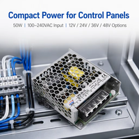 Alimentation à découpage LEYU série LRS-50 50W à sortie unique 5V 12V 15V 24V 36V 48V DC, sortie AC-DC pour l'automatisation industrielle