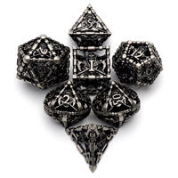 Jeu de dés polyédriques en métal pour jeux de rôle D&D, dés creux Grim Reaper pour jeux de table RPG MTG Pathfinder