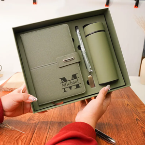 Ensemble de cadeaux d'entreprise promotionnels pour les petites entreprises, comprenant un carnet de luxe, une bouteille, une clé USB, un emballage personnalisé avec logo - Product Image 4