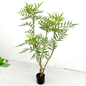 Arbre Bonsaï Artificiel de 120cm avec Paulownia en Plastique Vert Palmier pour Chambre à Coucher Plante de Qualité pour Décoration Intérieure - Product Image 4