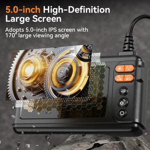Cámara de Inspección <span class=keywords><strong>C50</strong></span> con Pantalla de 5 Pulgadas, Videoendoscopio Portátil para Inspección de Edificios, Industria, Automoción y Tuberías, Sistema de Cámara Endoscópica HD - Product Image 3