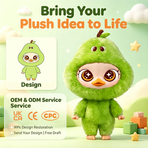 Porte-clés Peluche Personnalisé avec Logo, Pêche Verte en Vinyle, Jouet en Peluche, Pêche Citron, Canard, Poupée Hybride Fruits-Animaux, Mignon, Cadeau de Collection, Jouets en Peluche - Product Image 1