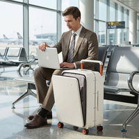 Mixi Luxe Dernière Conception Valise Trolley à Roues Silencieuses avec Cadre en Aluminium, Ensemble de Bagages de Voyage d'Affaires Multi-fonctionnel