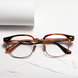 Retro Full Rim Rectangle <b>Eyeglasses</b> 533 Anti-Uv Lightweight Unisex Adults Vision Correction <b>Frames</b> - Product Image 1