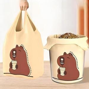 Huamaohengchun 100 Bolsas de Basura de Capibara, Bolsas de Basura Desechables Gruesas de Gran Capacidad con Asa para Cocina - Product Image 4