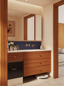 <span class=keywords><strong>Mueble</strong></span> <span class=keywords><strong>de</strong></span> <span class=keywords><strong>Baño</strong></span> Flotante Modular XINGRUO con Acabado <span class=keywords><strong>de</strong></span> Madera Retro, Ranura Integrada <span class=keywords><strong>para</strong></span> <span class=keywords><strong>Lavadora</strong></span> <span class=keywords><strong>y</strong></span> <span class=keywords><strong>Lavabo</strong></span>, <span class=keywords><strong>para</strong></span> <span class=keywords><strong>Baño</strong></span> Principal - Product Image 2