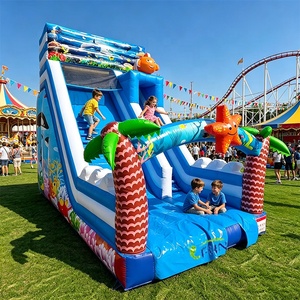 Château Gonflable Thème Seaworld avec Toboggan pour Fêtes d'Enfants et <span class=keywords><strong>Location</strong></span> - Product Image 1