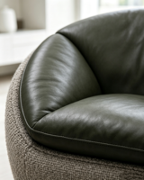 Fauteuil lounge pivotant moderne de luxe, mobilier de salon, couleur personnalisée, en cuir, fauteuil coquille rond, canapé d'appoint, pour hôtel