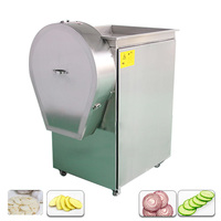 Commerciële hoog-efficiënte fruit- en groentesnijmachine voor bananen, uien, knoflook, aardappelchips, rode dadels en meer.