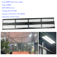 Projecteur LED pour terrain de padel 400W 150lm/W, IP65, anti-éblouissement, éclairage extérieur pour terrain de padel, éclairage sportif pour terrain de tennis